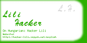 lili hacker business card